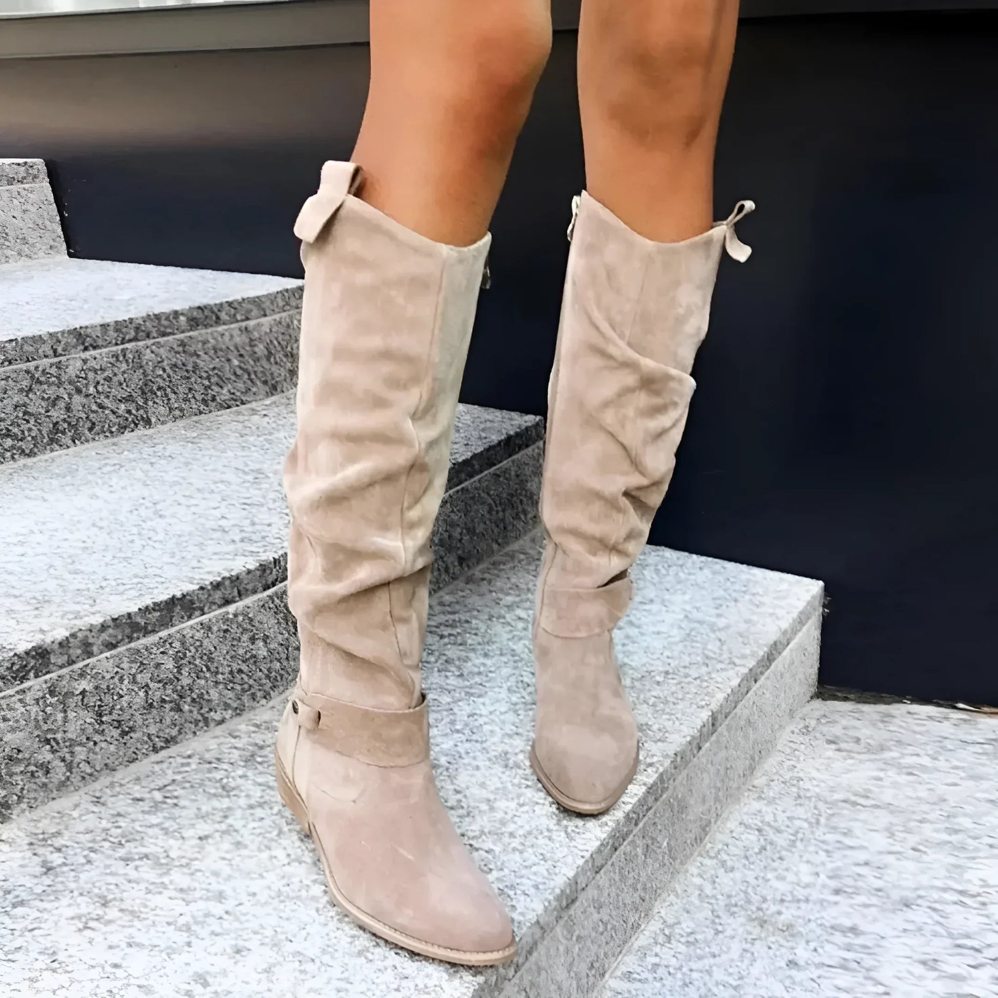 Damenstiefel Aus Leder Hochwertig Schwarz - Norvielle