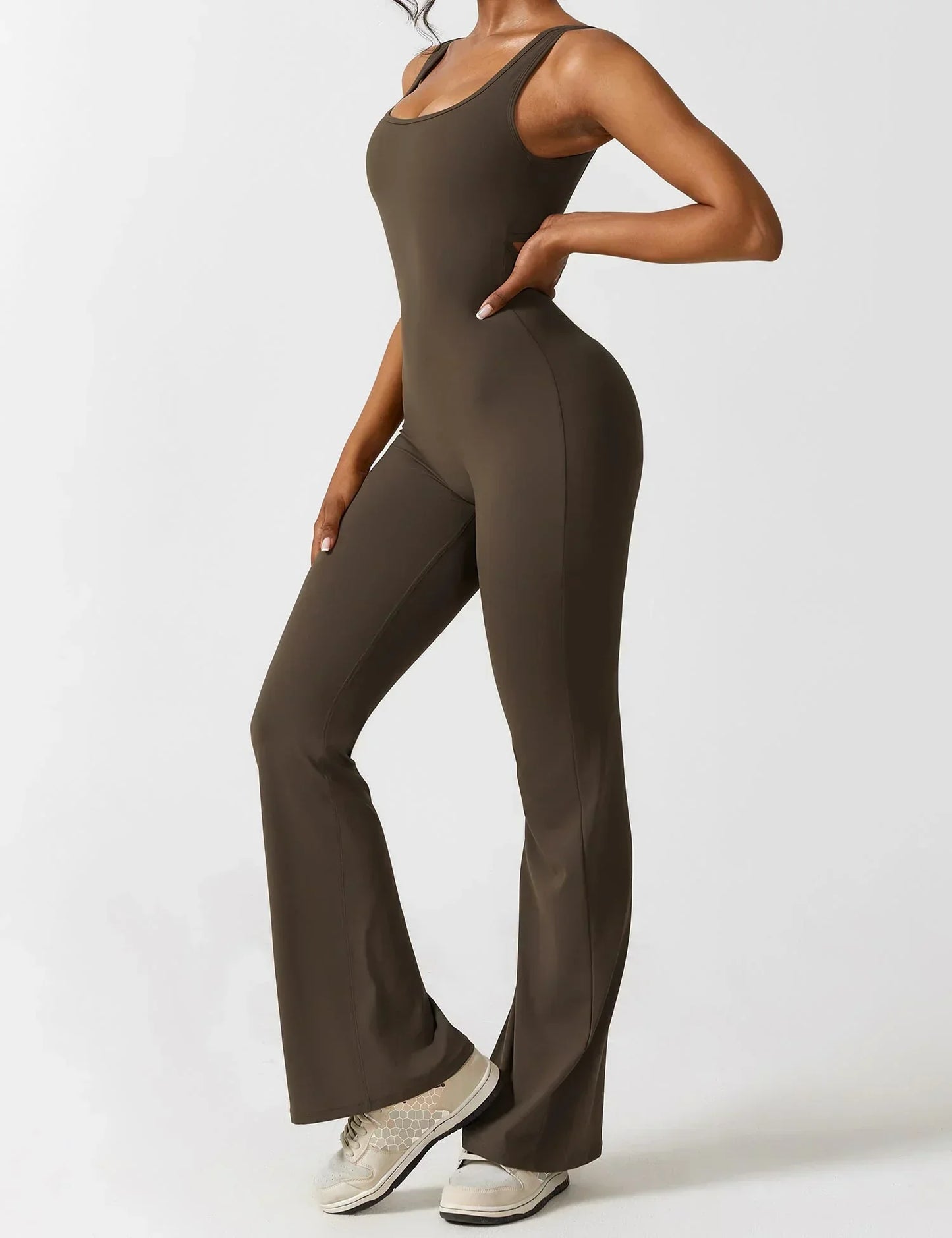 Damen Jumpsuit Enganliegend Weite Bein Komfort
