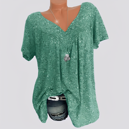 Damen Bluse Blumenmuster Baumwolle Locker Sitzend