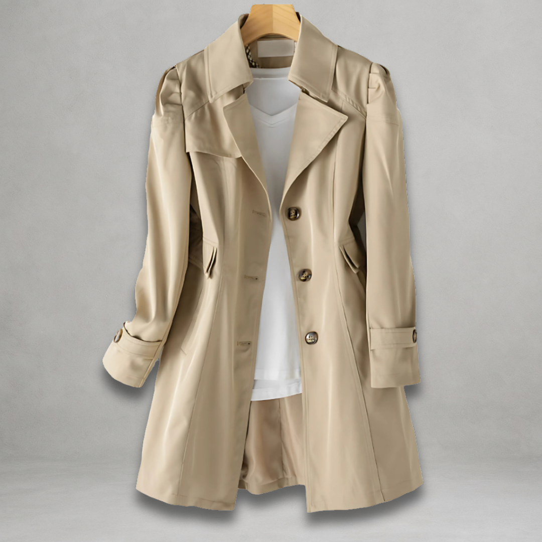Damen Trenchcoat Frühling Wasserabweisend Beige - Norvielle