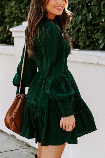 Gesmoktes Damenkleid Langärmlig