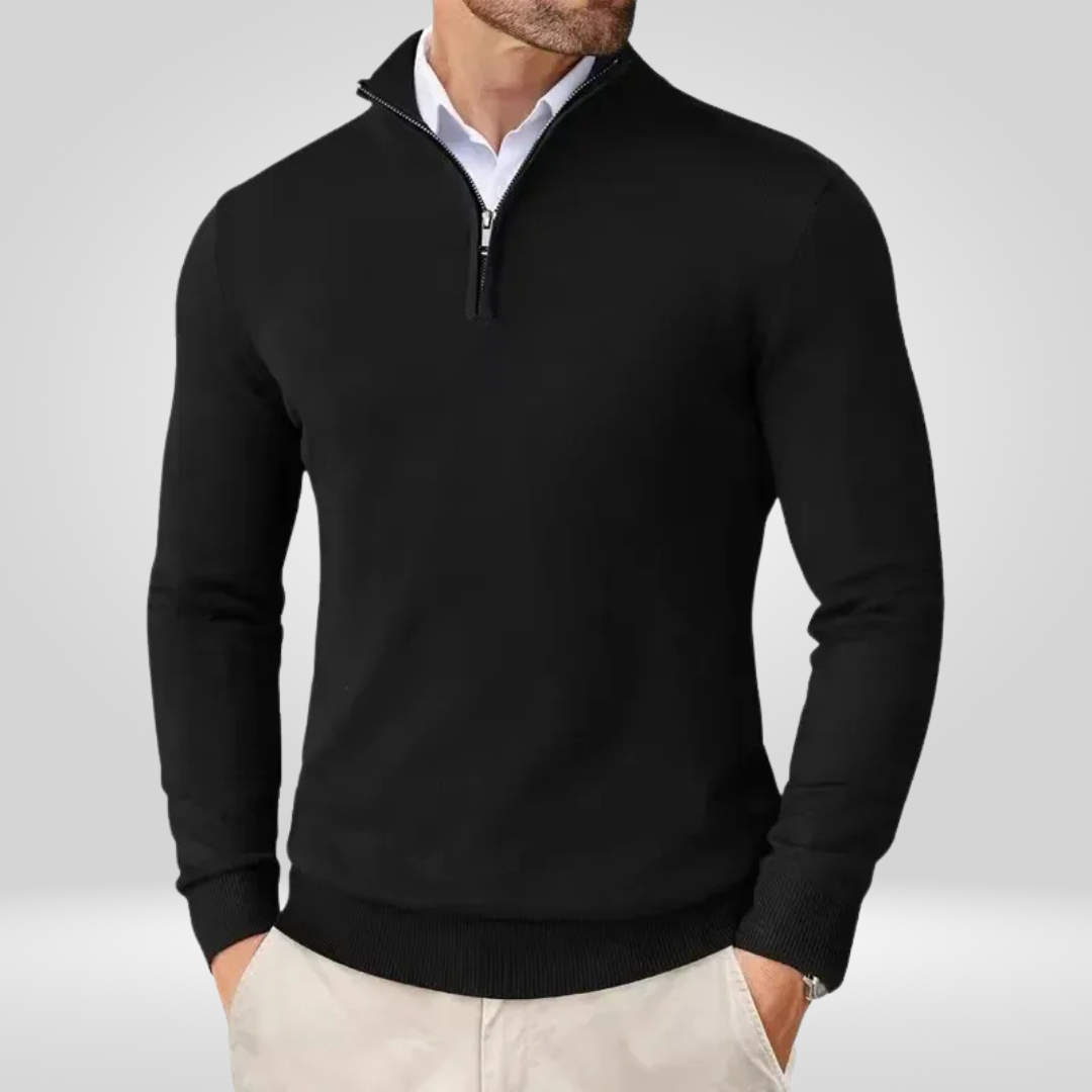 Herren Pullover Reißverschlusskragen SlimFit