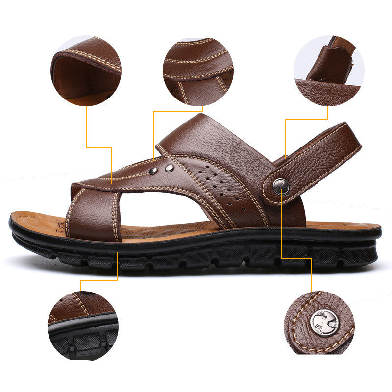 Herren Sandalen Riemen Leder