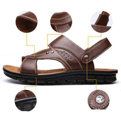 Herren Sandalen Riemen Leder