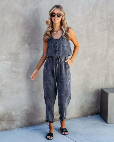 Damen Denim Jumpsuit Sommer