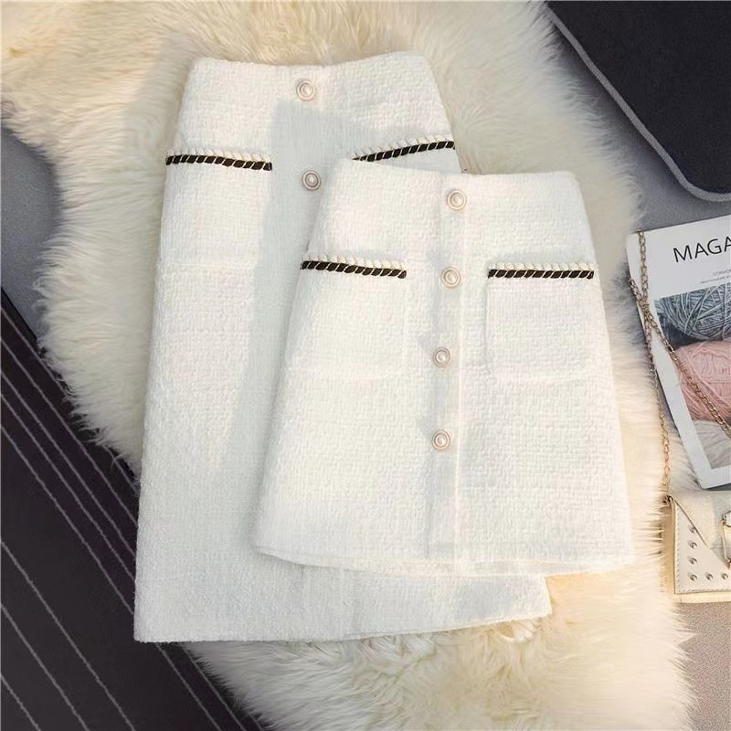 Tweed Damenrock A-Linie Hochtailliert - Norvielle