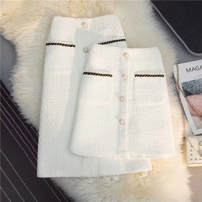Tweed Damenrock A-Linie Hochtailliert - Norvielle