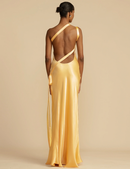 Damen Satin Kleid Glänzend Sommerfarben