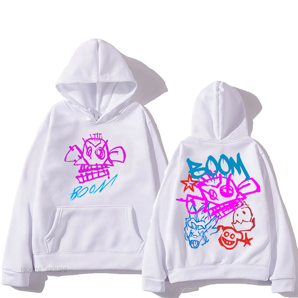 Norvielle Damen Langarm-Hoodie Cartoon-Motiv