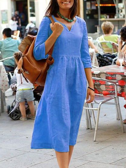 Damenkleid Tailliert V-Ausschnitt