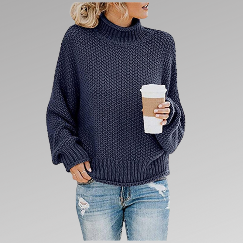 Damen Pullover Hochkragen Olivia