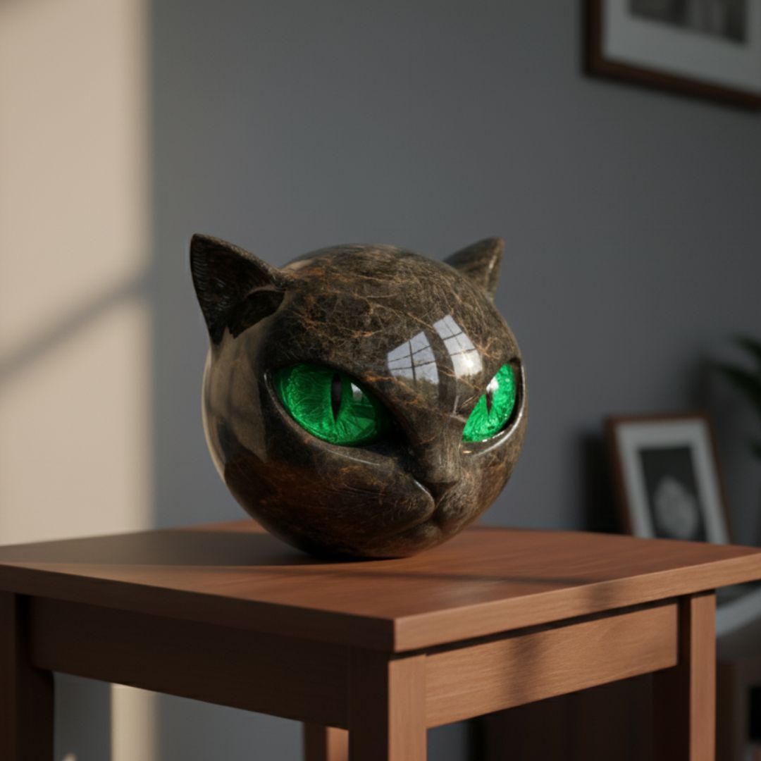 Mystica e Wächterkatze Steinfigur