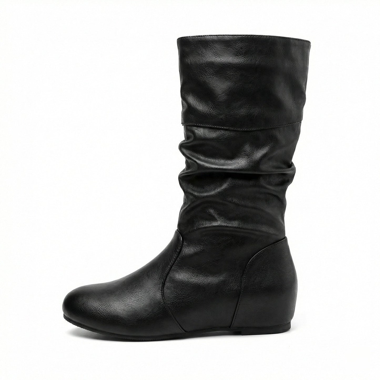 Norvielle Damen Flache Stiefel Bis Zum Knie