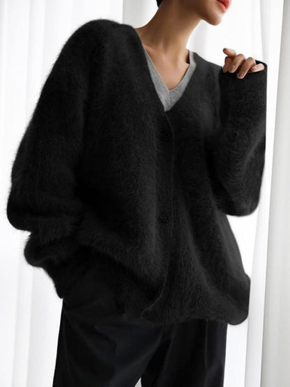 Vegane Damen Strickcardigan Langarm