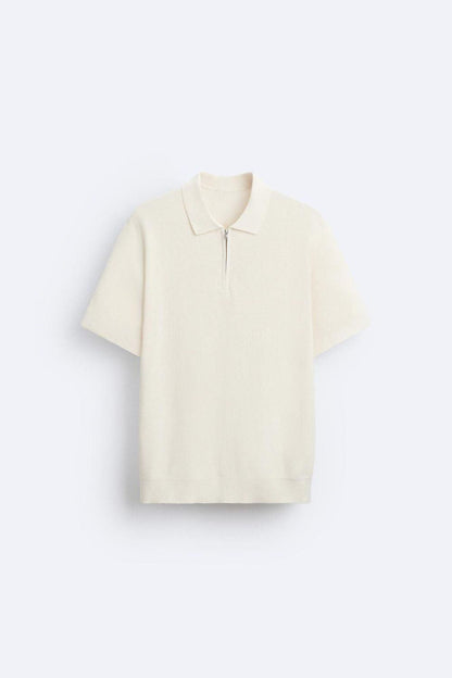 Elegantes Herren Polo Gestrickt Mit Reißverschluss - Norvielle