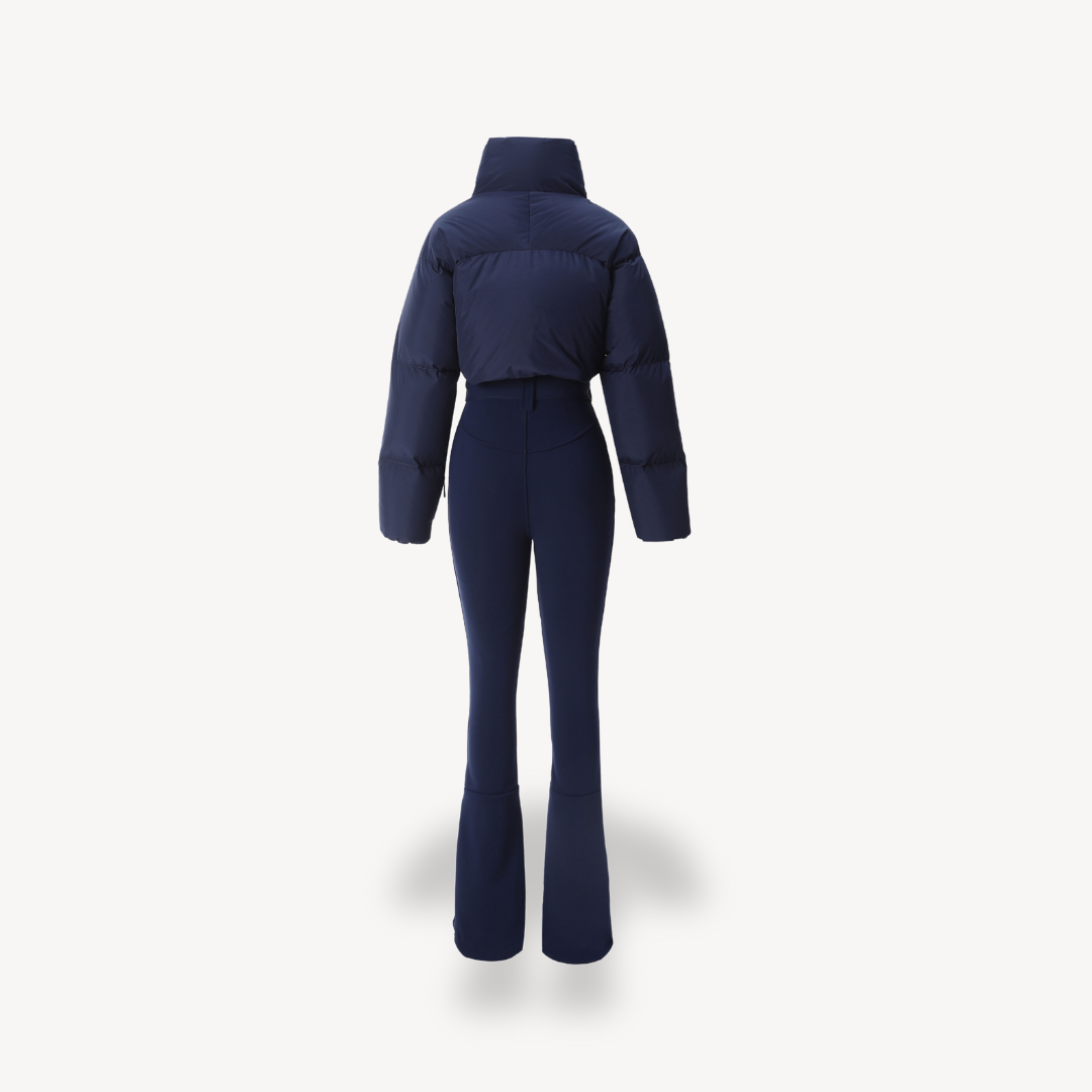 Norvielle Damen Daunenjacke Gürtelhose Schwarz - Norvielle