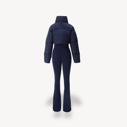 Norvielle Damen Daunenjacke Gürtelhose Schwarz - Norvielle