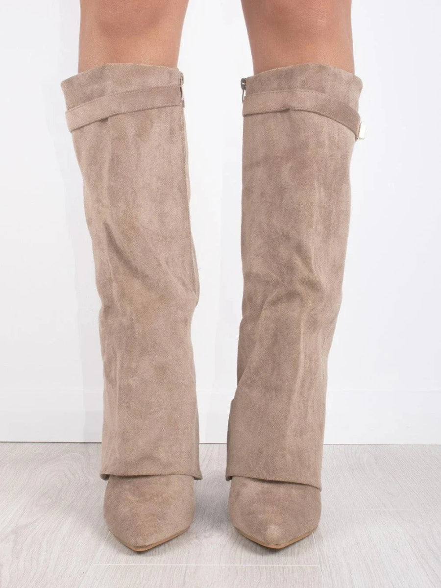 Damen Kniehohe Stiefeletten Elegant