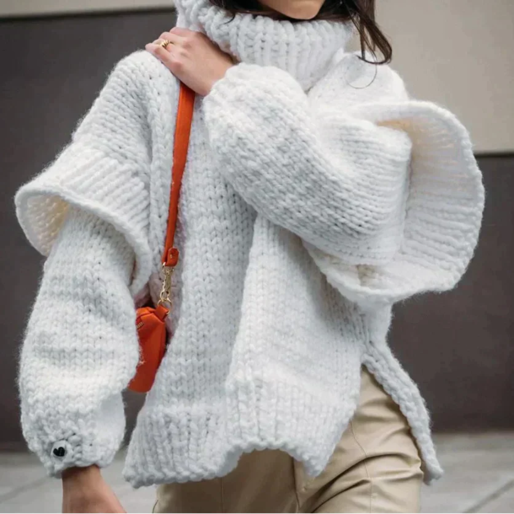Damen Oversized Strick Kuschelig Großgröße