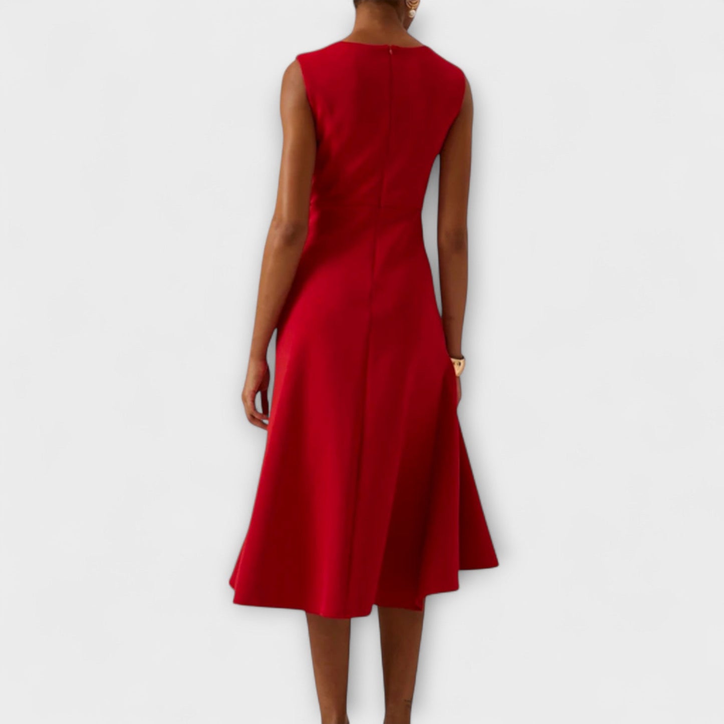 Damen Asymmetrisches Midikleid Drapiertes Design
