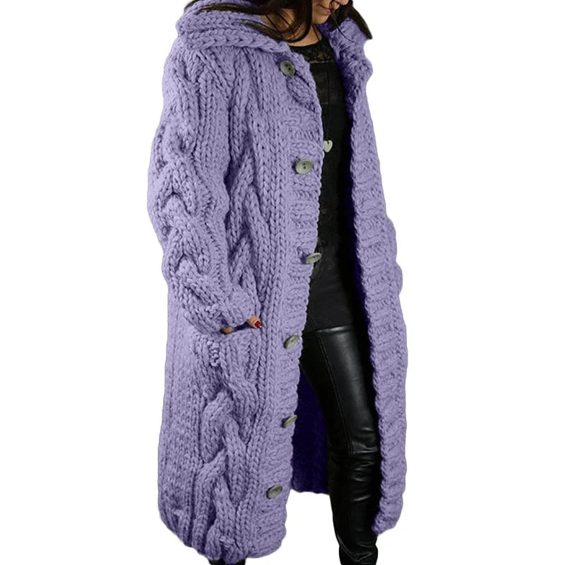 Norvielle Damen Strickjacke Dicke Wolle