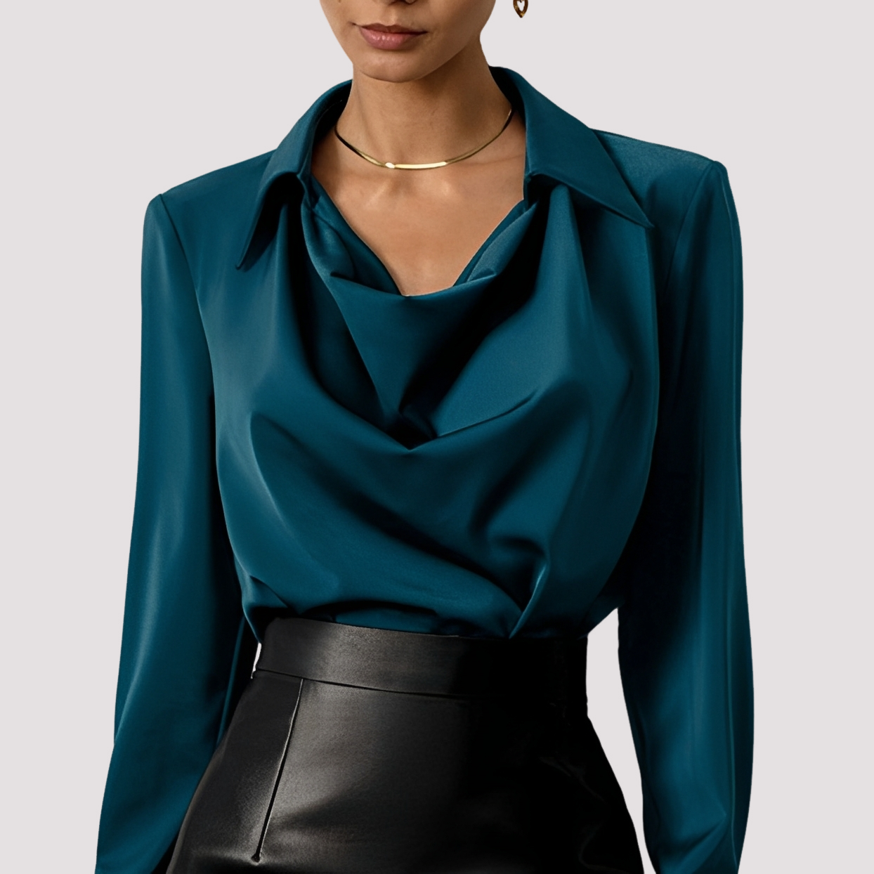 Elegante Damen Hemdbluse aus Seide Weiß