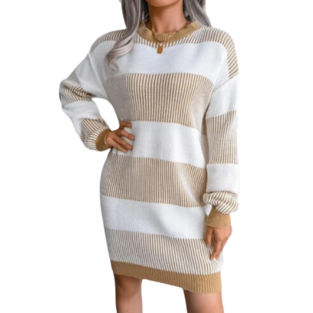 Norvielle Damen Strickkleid Gestreift