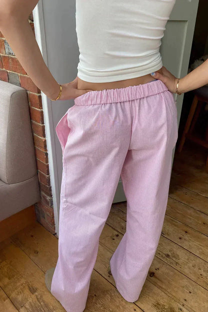 Damen Loose Fit Hose Gestreift Elastisch - Norvielle