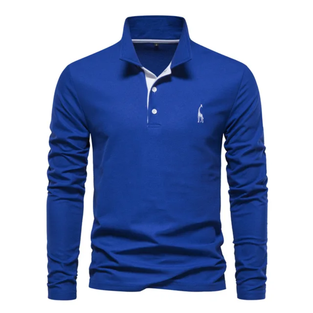 Herren Poloshirt Langarm Baumwolle Alltagstauglich