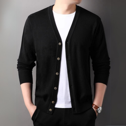 Herren Cardigan Gestrickt mit Vorderverschluss