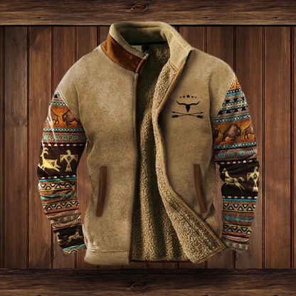 Herren Fleecejacke 3D-Print Leicht Warm