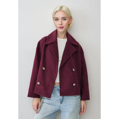 Damen Kurzjacke Elegantes Doppelknopf-Modell