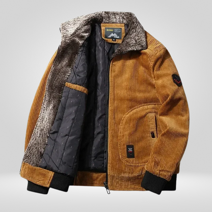 Herren Winterjacke Kragenbetont Wollig