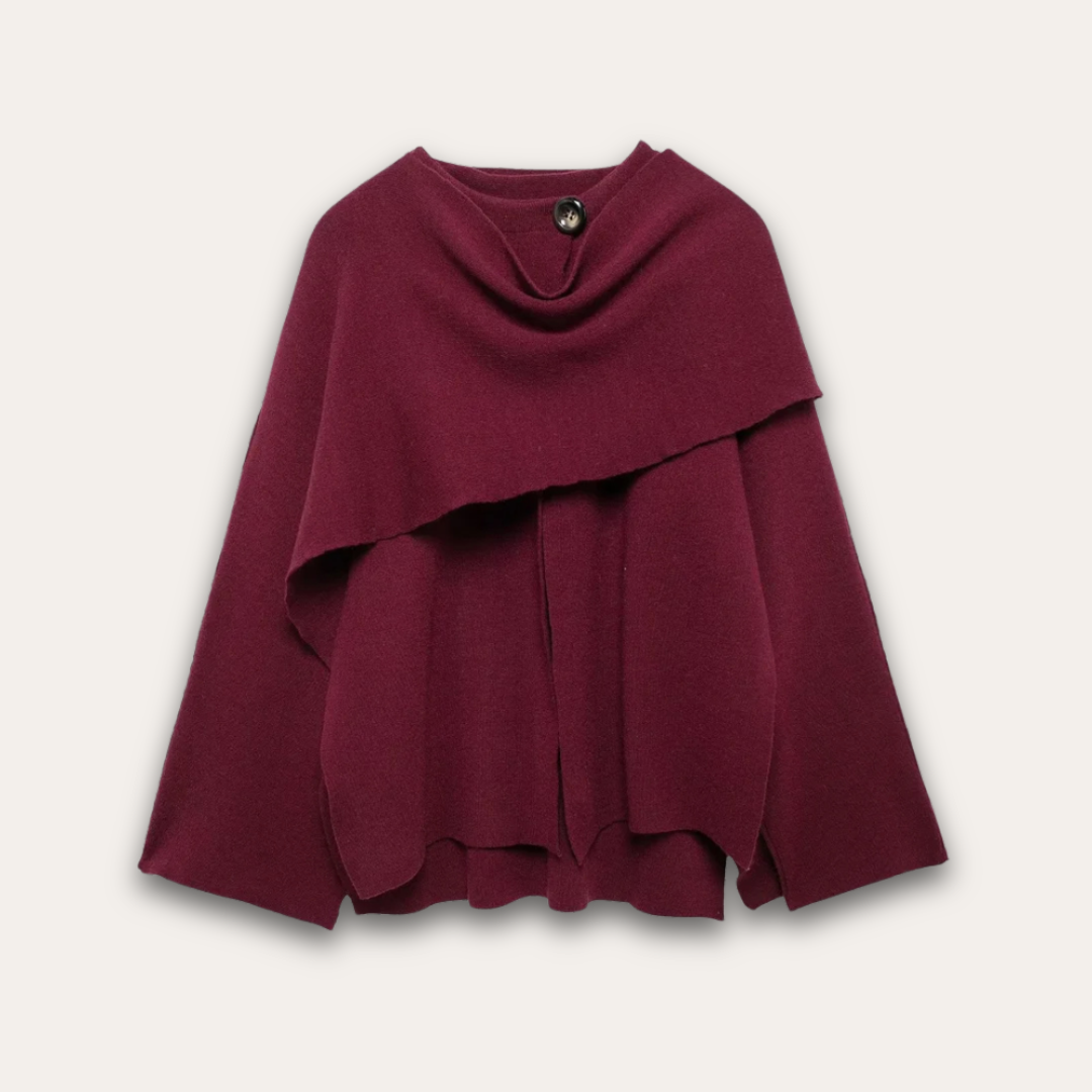 Norvielle Damen Poncho-Pullover Stilvoll