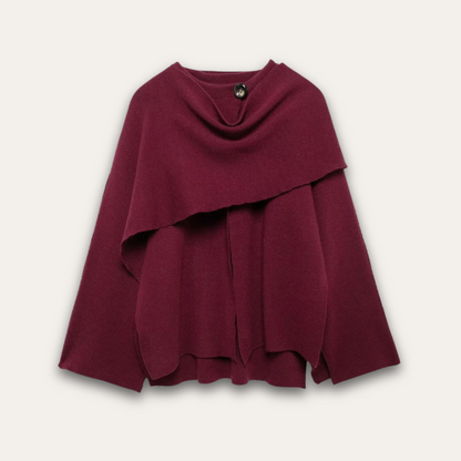 Norvielle Damen Poncho-Pullover Stilvoll
