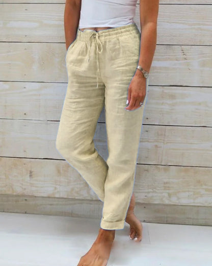 Elastische Damen Hose Baumwoll-Polyester Mischung