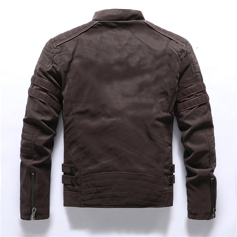Herren Motorradjacke Cargotaschen Reißverschluss