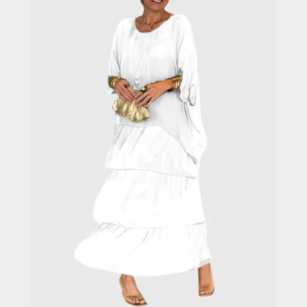 Damen Boho Maxikleid aus Shorts mit geschichteter Form