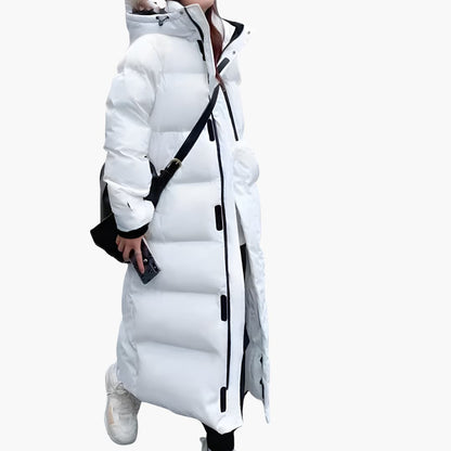 Damen Winterjacke Lang Mit Kapuze