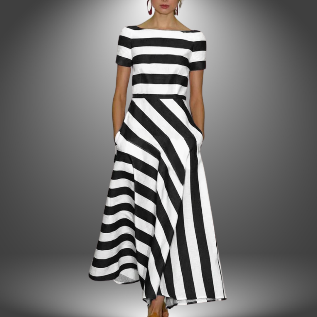 Clementine Damen A-Linien-Kleid Lang Baumwolle