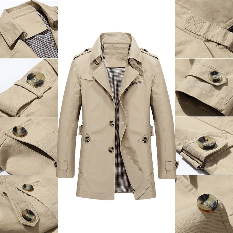 Herren Trenchcoat Klassisch Wollmix