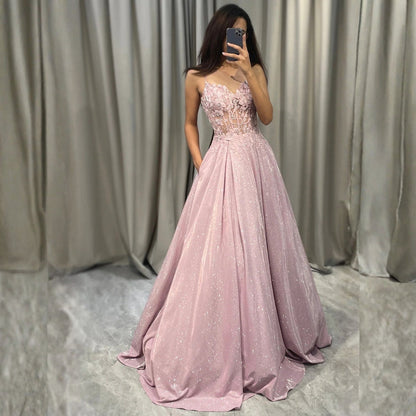 Damen Hochzeitsgast Maxikleid Verziert - Norvielle