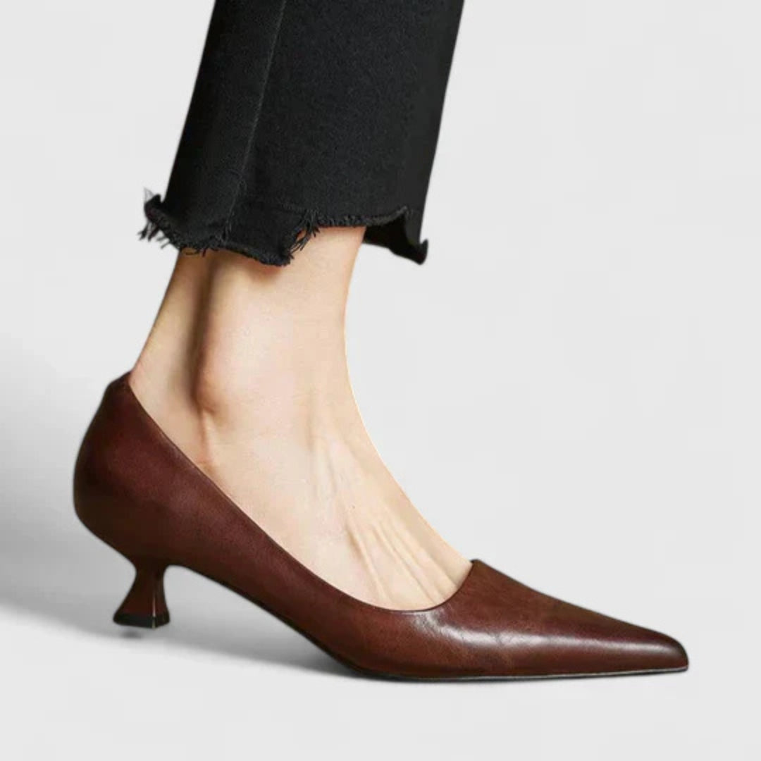 Damen Pumps Spitze Niedriger Absatz