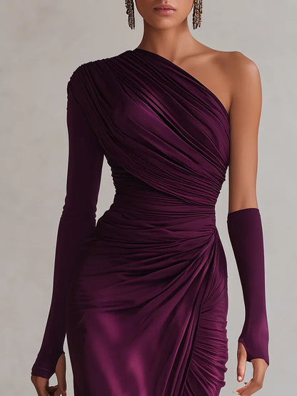 Seraphine Damen Asymmetrisches Maxikleid Strukturierte Drapierungen
