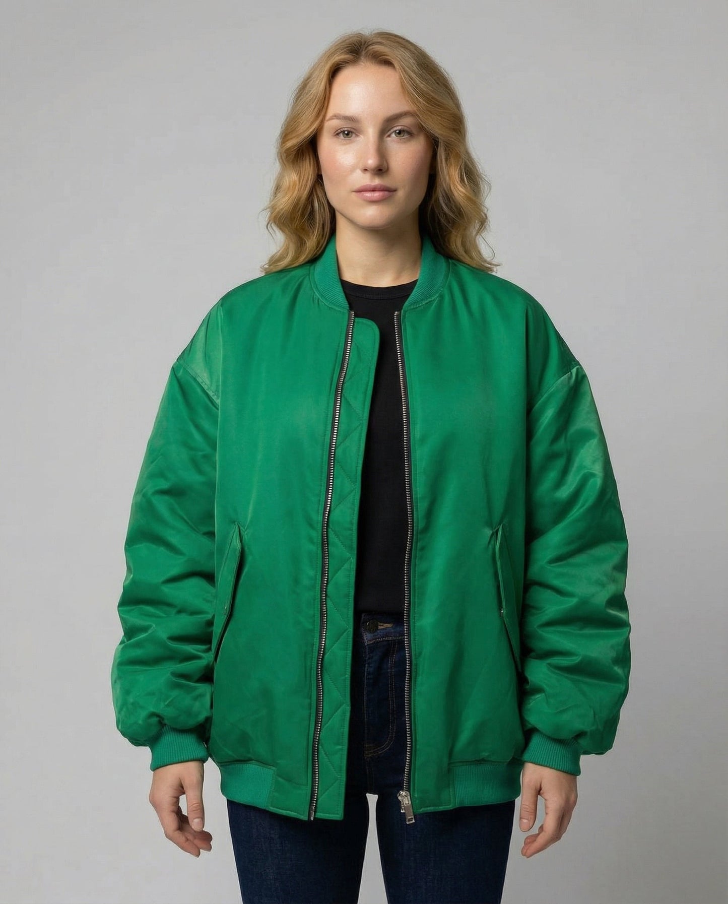 Oversize Herren Bomberjacke Lässig Schwarz - Norvielle