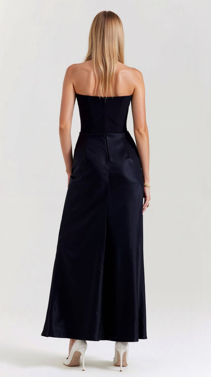 Damen Säulenmaxikleid Hochzeitsgästekleid Lang