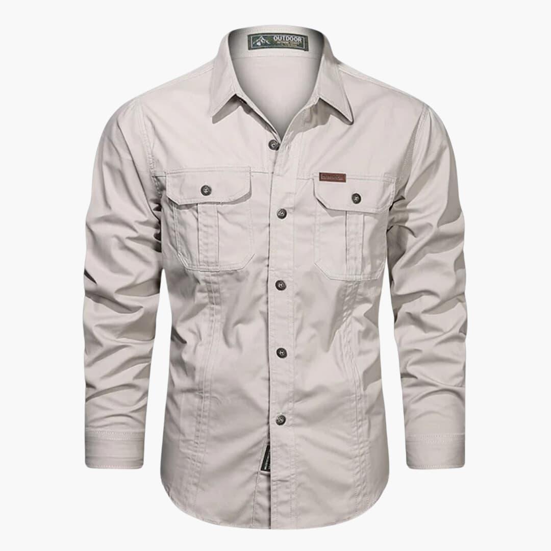 Herren Langarm-Cargo-Hemd - Norvielle