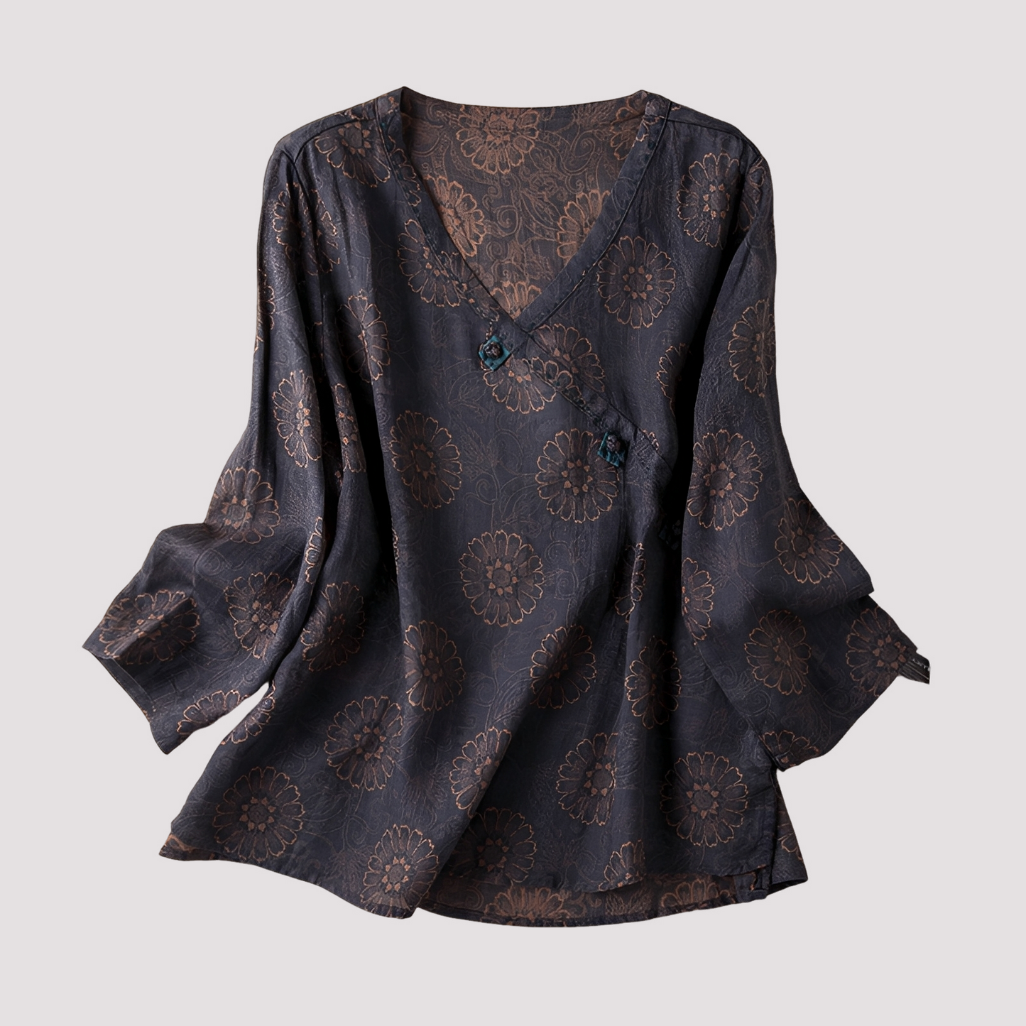 Damen Bluse Blumendruck Elegantes Design