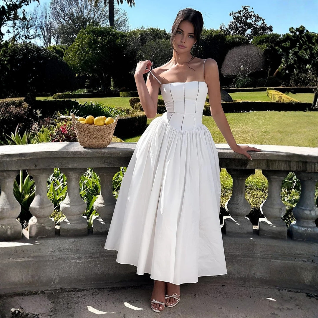 Damen Hochzeitsgast-Kleid Elegantes Korsett-Midikleid