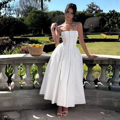 Damen Hochzeitsgast-Kleid Elegantes Korsett-Midikleid